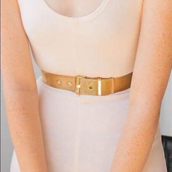 Ralph Lauren Gold Tone Metal Mesh Belt - Picture 2 of 16